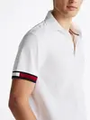 Tommy Hilfiger FLAG CUFF SLIM POLO, YBR Beyaz Erkek T-Shirt & Polo