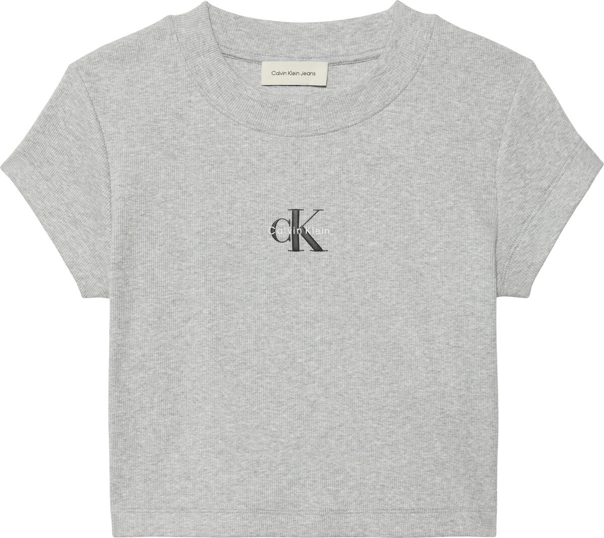 Calvin Klein A- MONOGRAM BABY TEE Gri Kadın T-Shirt Calvin Klein A- MONOGRAM BABY TEE Gri Kadın T-Shirt