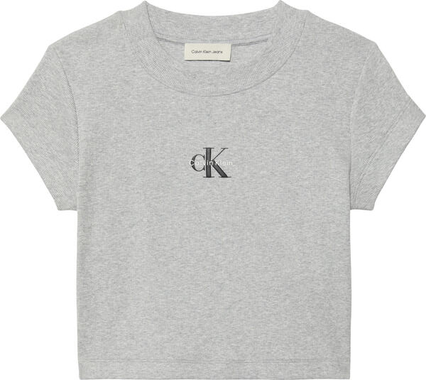 Calvin Klein A- MONOGRAM BABY TEE Gri Kadın T-Shirt