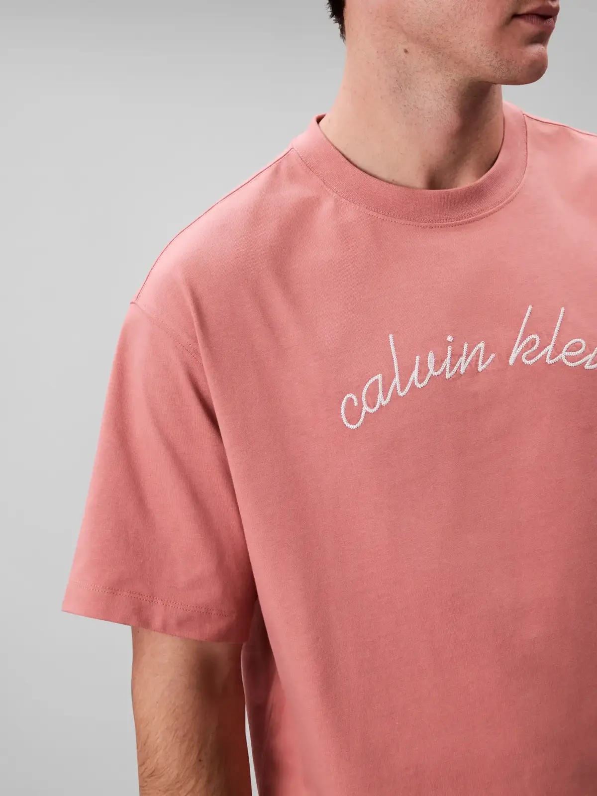Calvin Klein SS CENTER CHAIN STIT, GNQ Pembe Erkek T-Shirt
