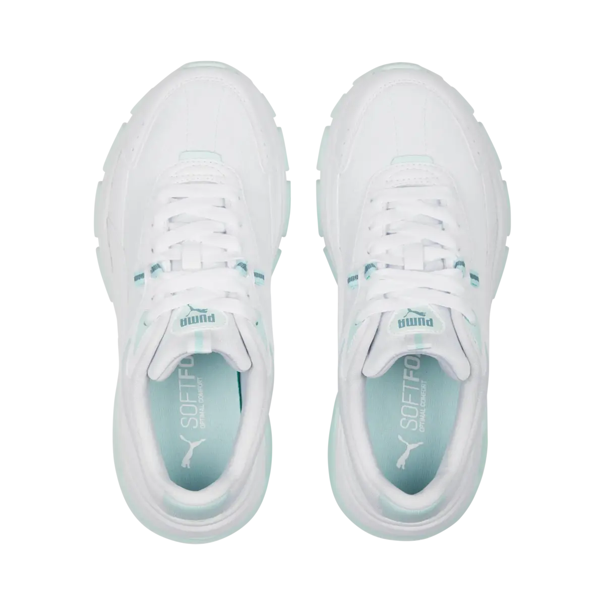 Puma Cassia Via PUMA White-Minty Burst-Adriat Beyaz Kadın Günlük Spor Ayakkabı