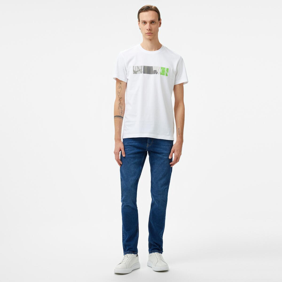 Calvin Klein SLIM, 1A4 Mavi Erkek Kot Pantolon