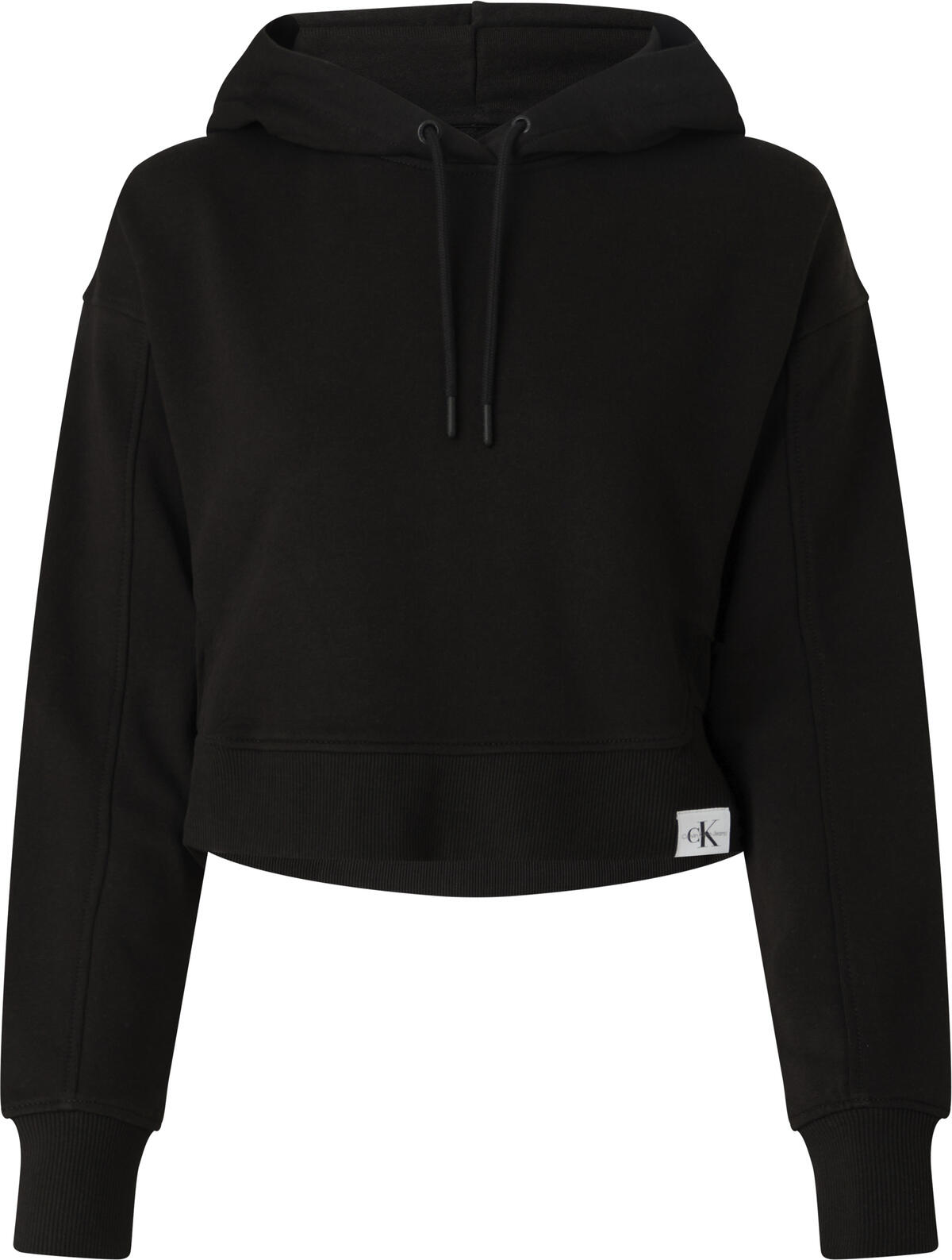 Calvin Klein RIB MIX TAB HOODIE Kadın Siyah Hoodie