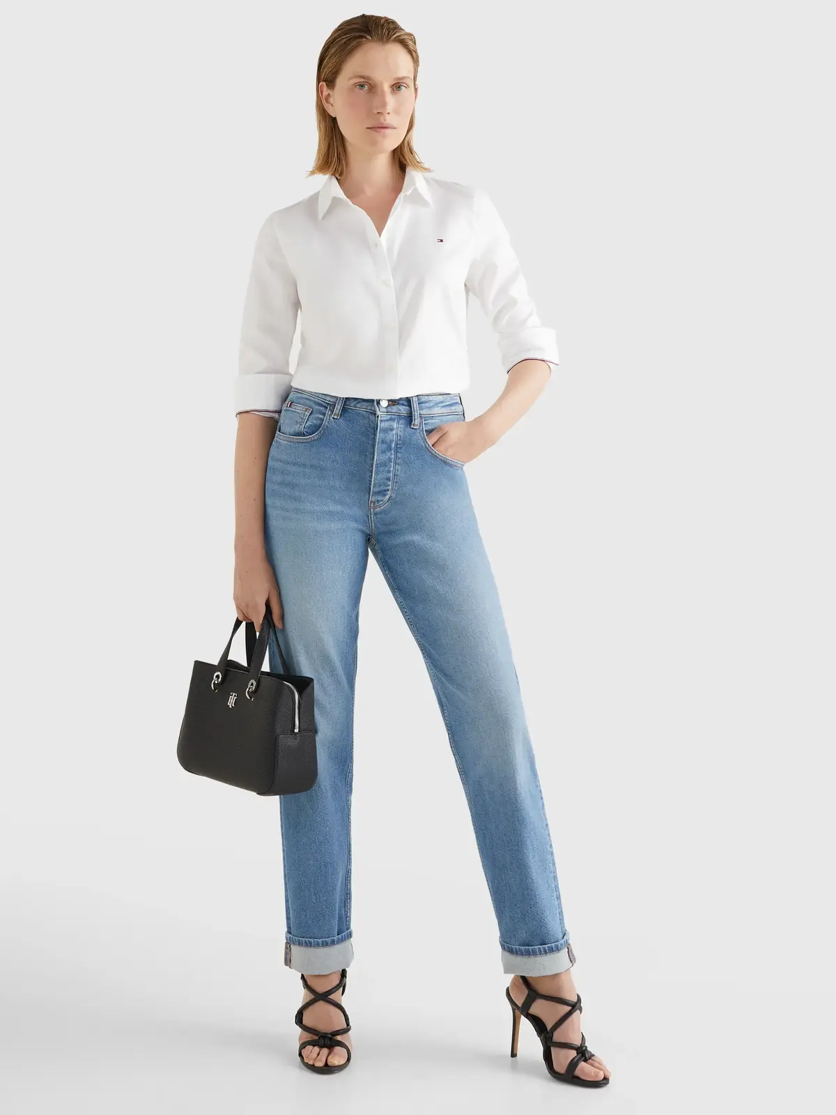 Tommy Hilfiger HERITAGE REGULAR FIT Kadın Beyaz Gömlek