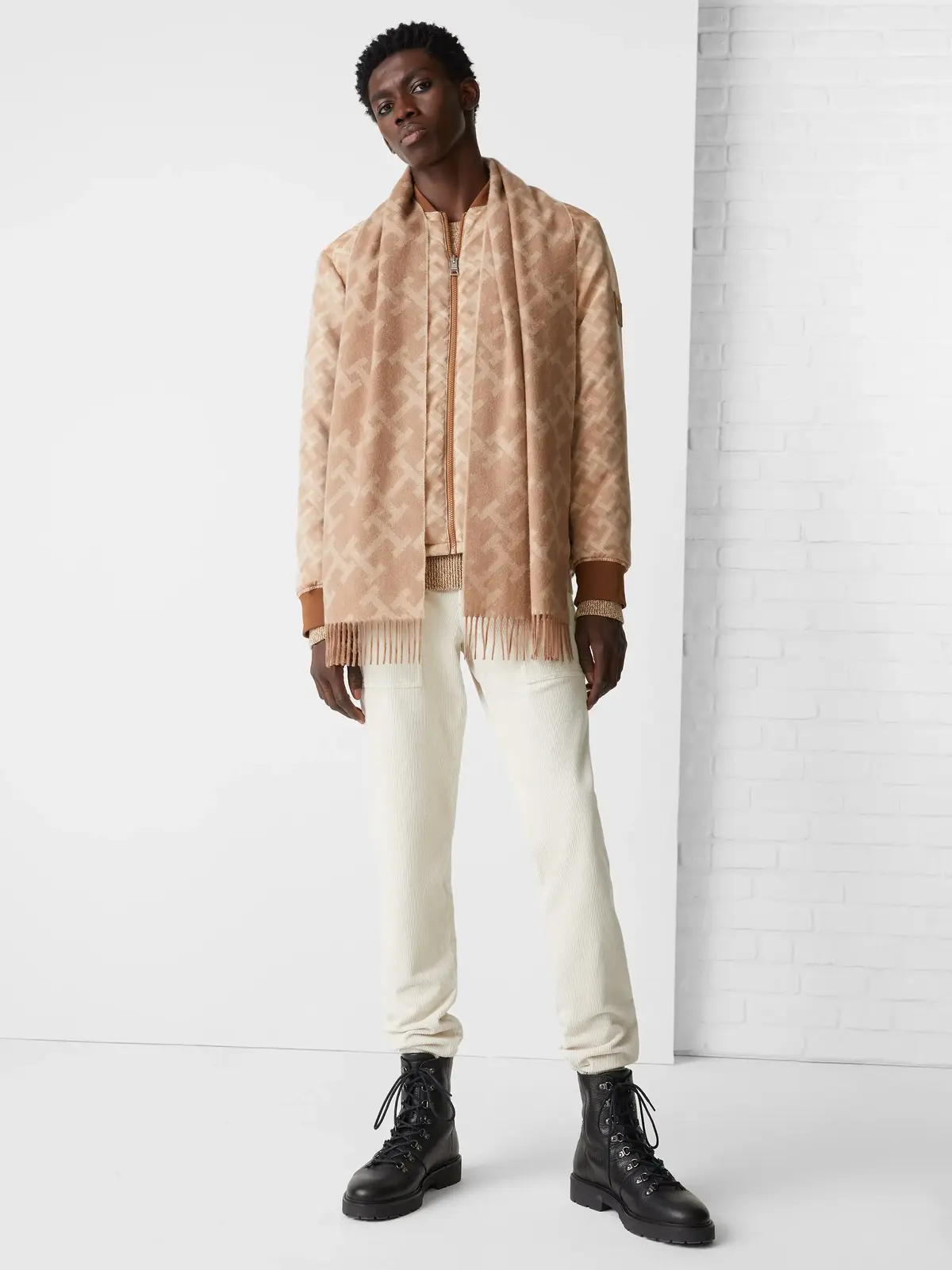 Tommy Hilfiger TH MONOGRAM SCARF Erkek Kahverengi Atkı