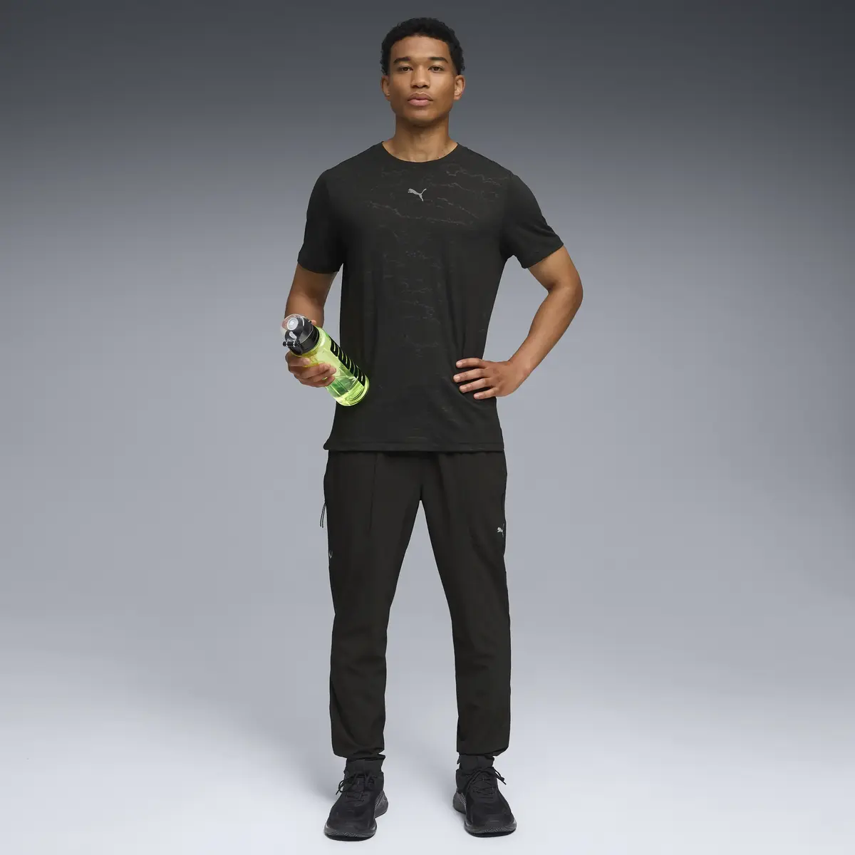 Puma M CLOUDSPUN EMBOSS TEE Siyah Erkek T-Shirt & Polo