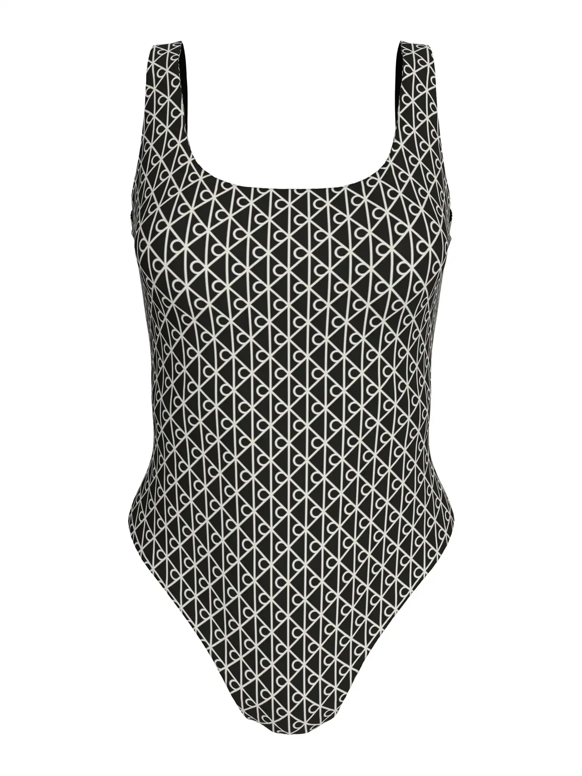Calvin Klein SCOOP BACK ONE PIECE Siyah Kadın Logolu Mayo