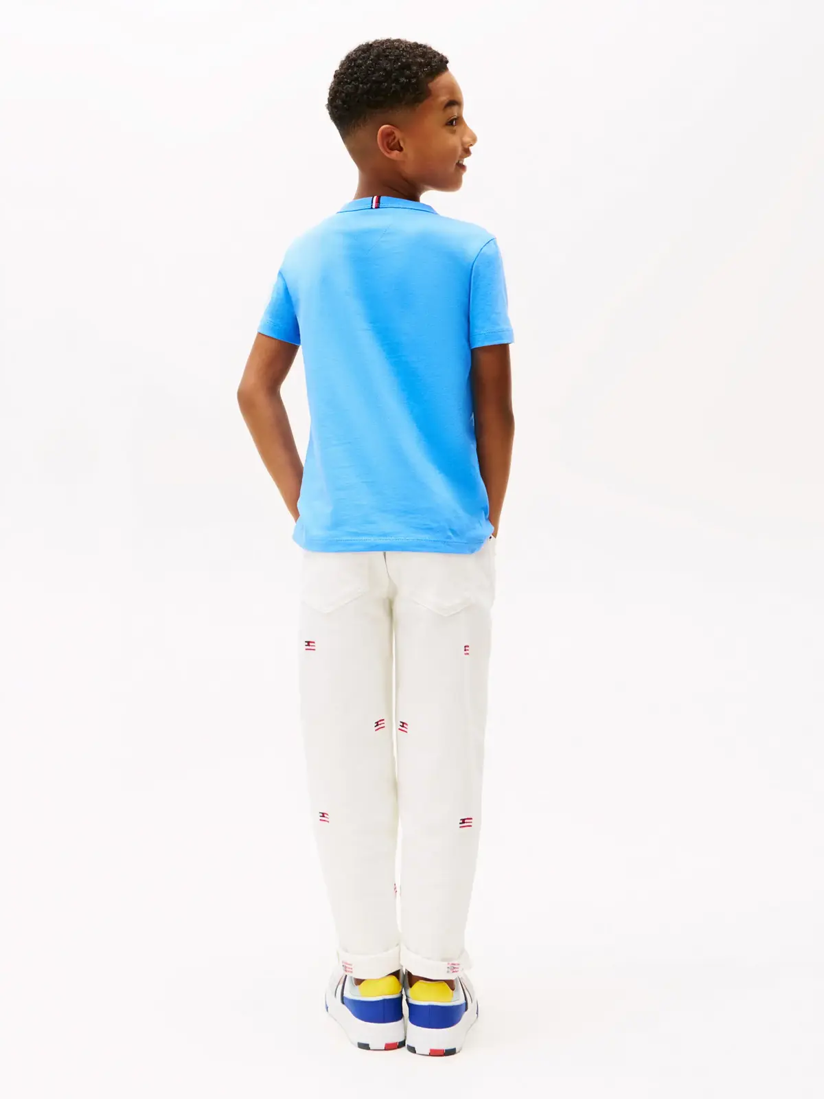 Tommy Hilfiger MULTI FLAG EMB REG T, C30 Mavi Erkek Çocuk T-Shirt & Polo