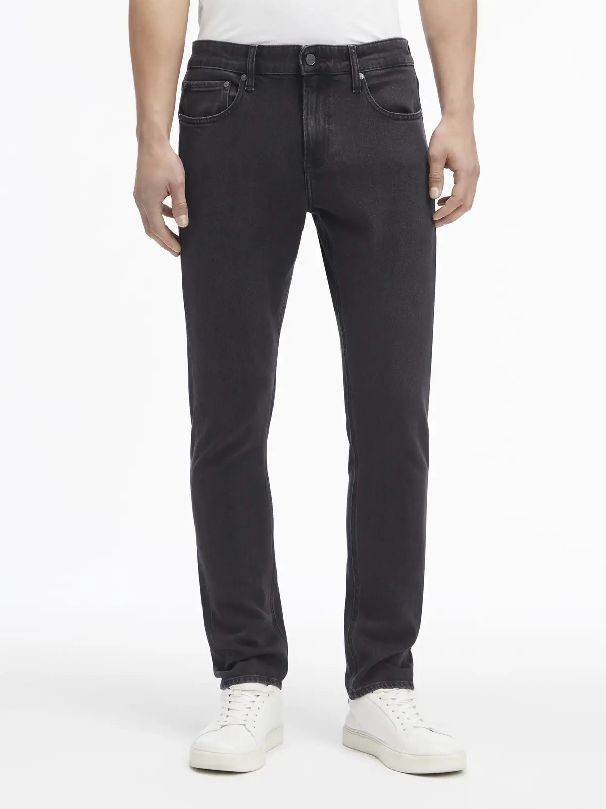 Calvin Klein SLIM FIT WASHED BLAC, 1BY Siyah Erkek Jean Pantolon