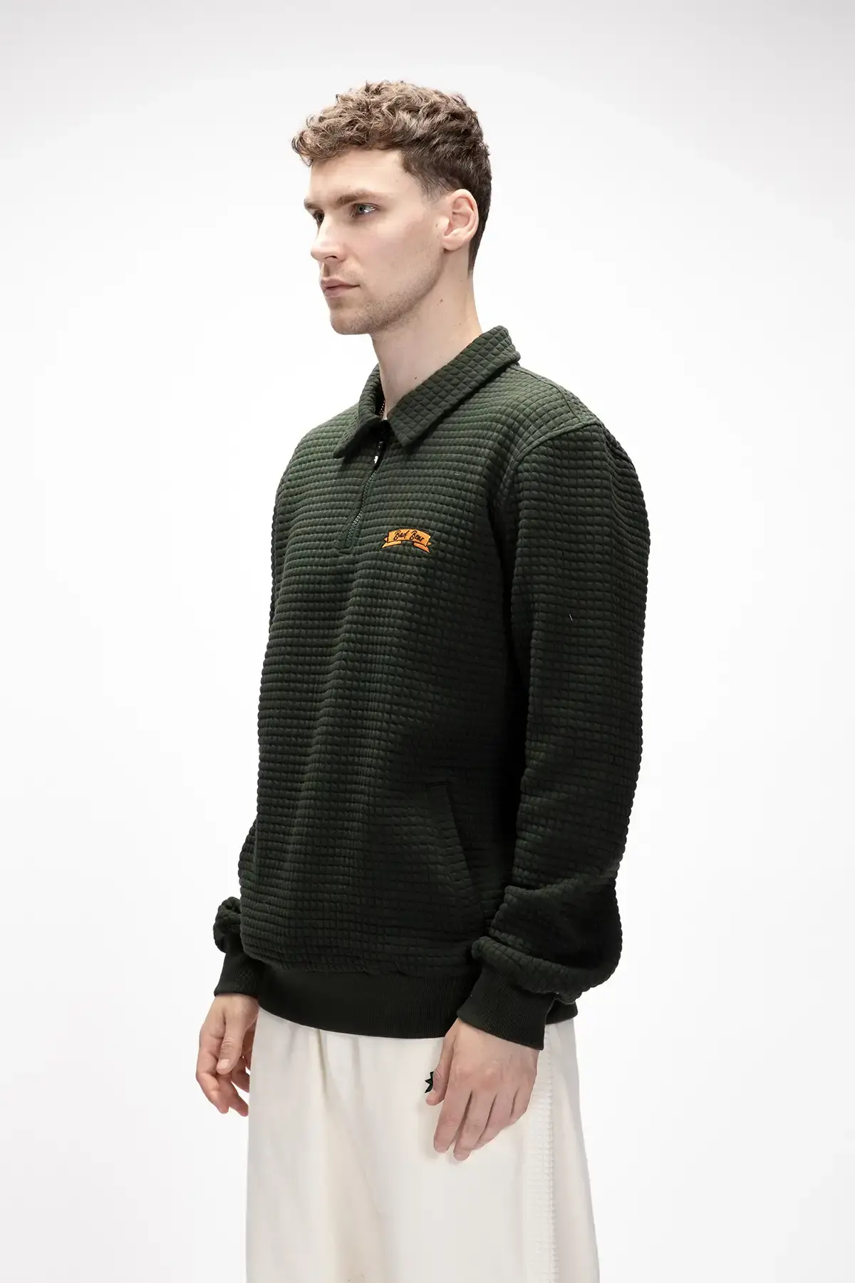 BAD BEAR DIEZ HALF ZIP Erkek Yeşil Fermuarlı Sweatshirt