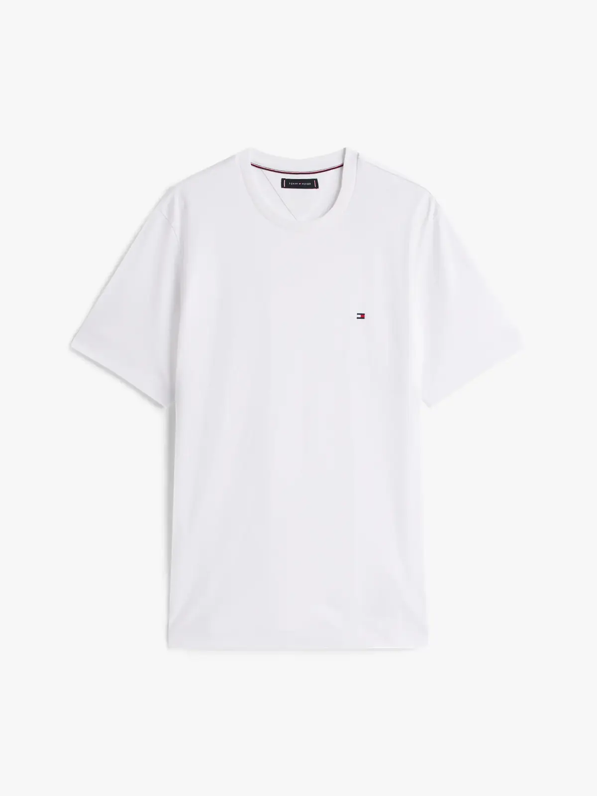 Tommy Hilfiger LIGHT INTERLOCK TEE, YBR Beyaz Erkek T-Shirt & Polo