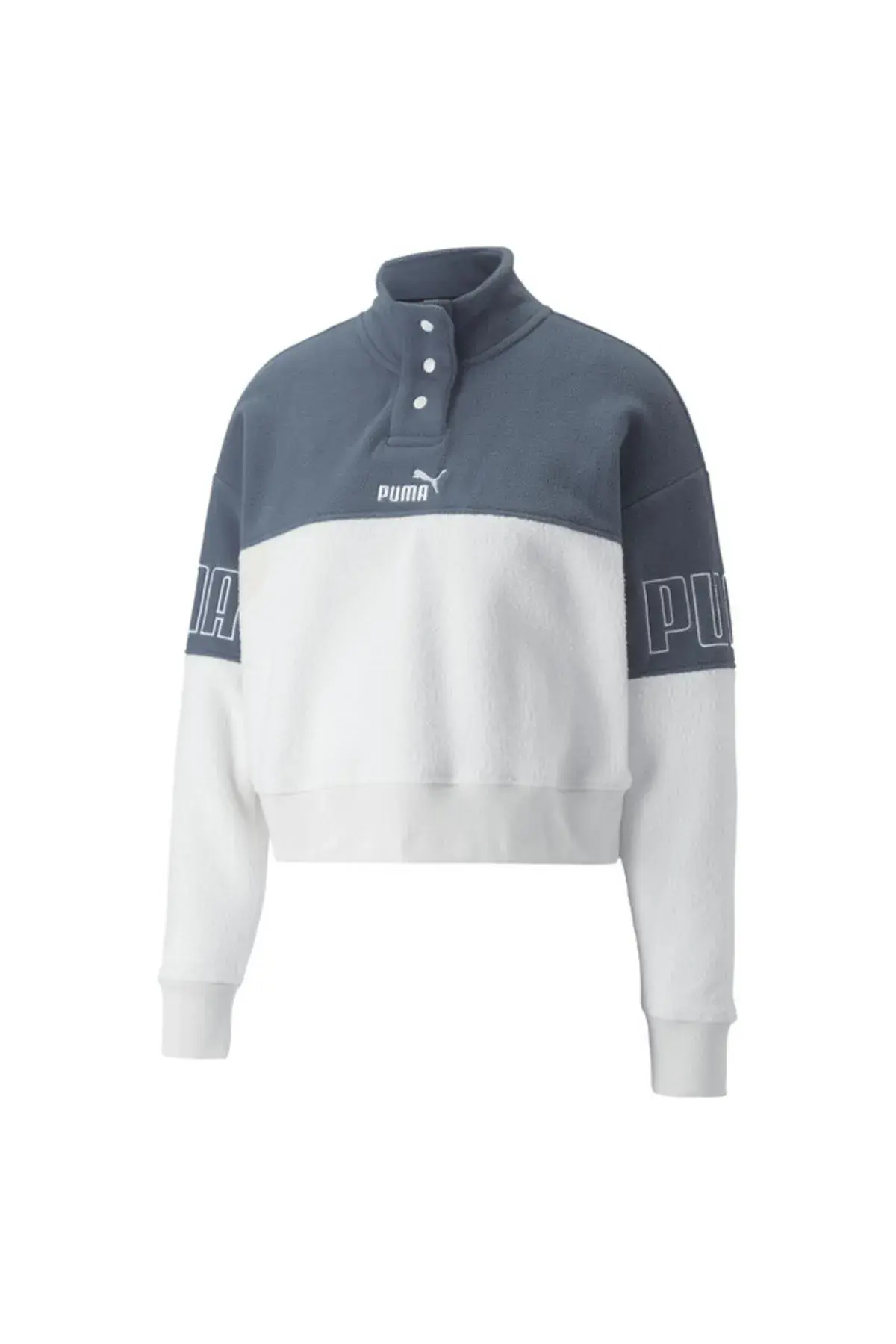 Puma Power Winterized Half-Placket Crew Lacivert Kadın Polar Sweatshirt