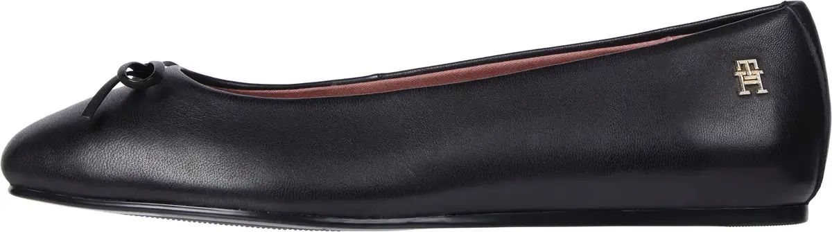 Tommy Hilfiger BALLERINA LEATHER FL, BDS Siyah Kadın Babet