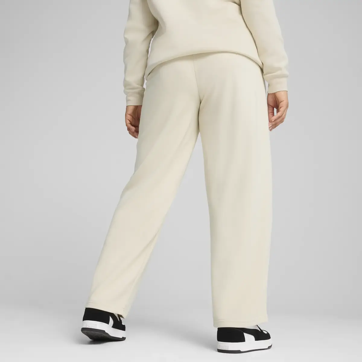 PUMA ESS No.1 Logo Straight Pants Kadın Bej Eşofman Alt