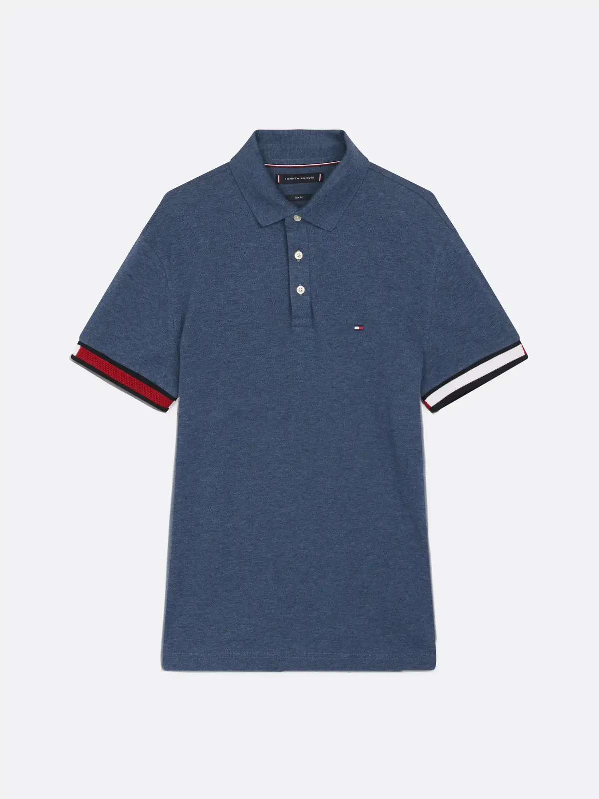 Tommy Hilfiger FLAG CUFF SLIM POLO, DV1 Mavi Erkek T-Shirt & Polo
