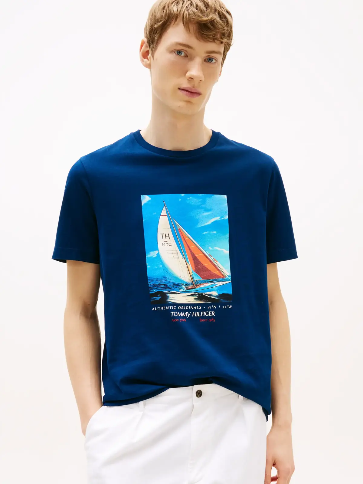 Tommy Hilfiger HILFIGER COLOR PHOTO, DAF Lacivert Erkek T-Shirt & Polo