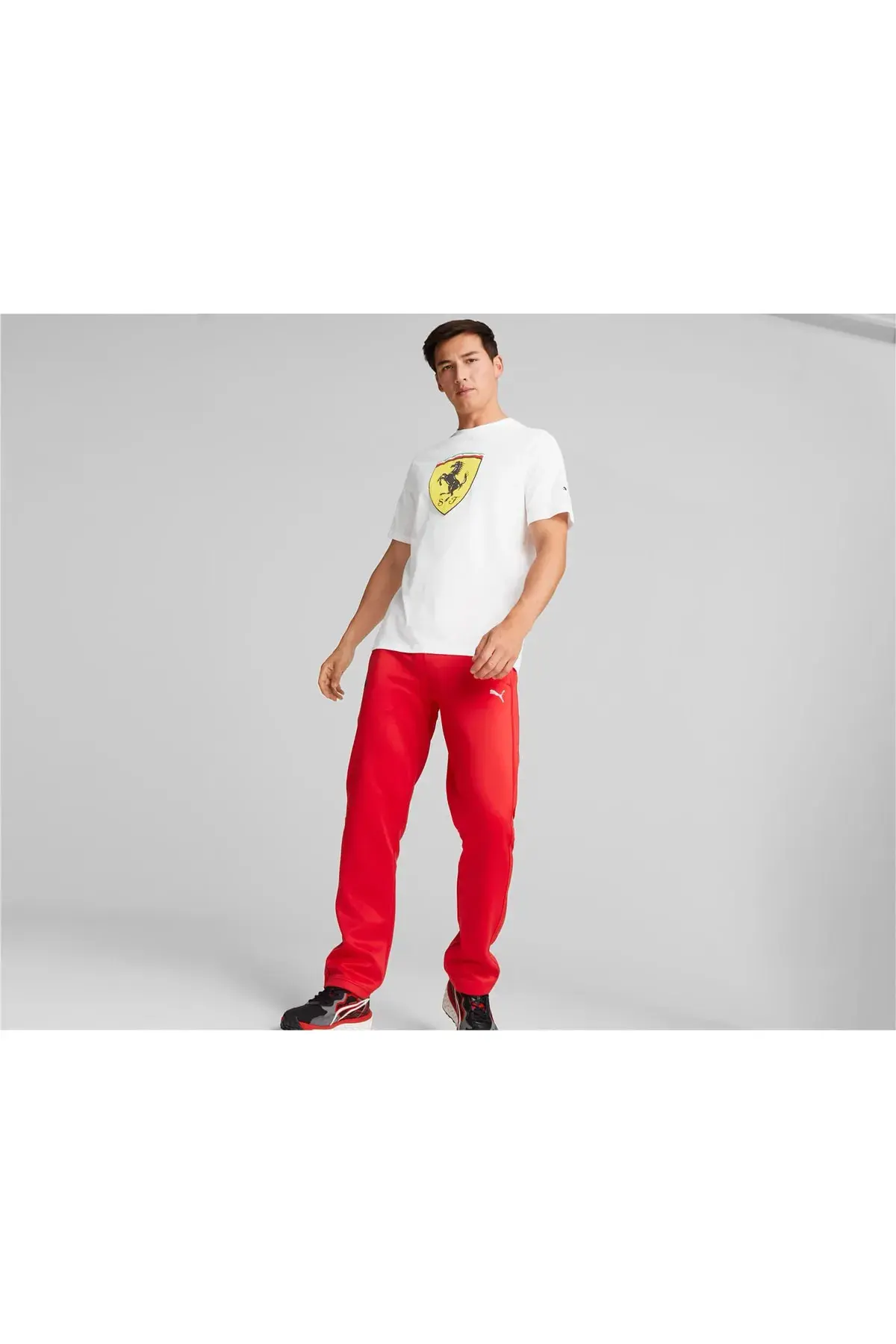 Puma Ferrari Race Big Shield Tee Beyaz Erkek T-shirt