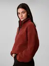 Calvin Klein SHERPA 1/4 ZIP CONTR, XWB Bordo Kadın Sweatshirt