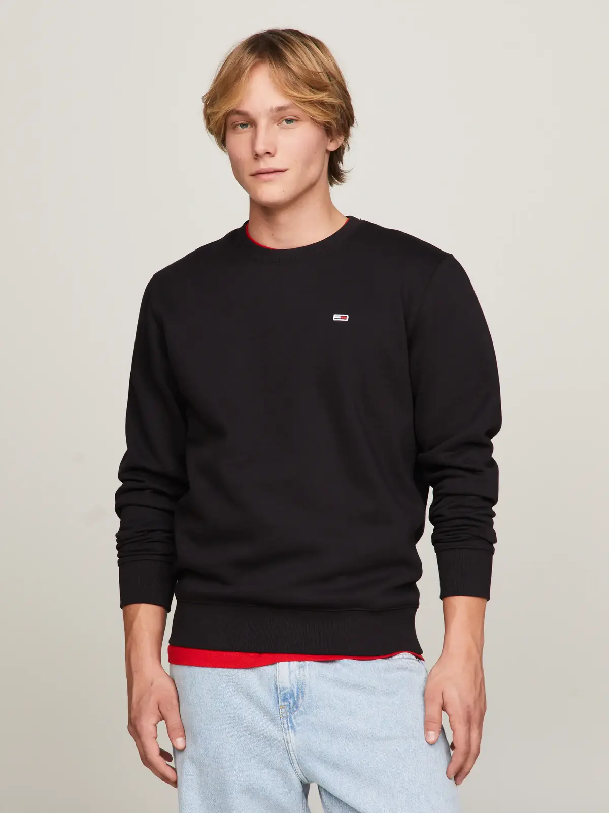 Tommy Hilfiger TJM REGULAR FLEECE C Erkek Siyah Sweatshirt