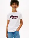 Tommy Hilfiger Varsity Interlock Knit Logo Beyaz Erkek Çocuk T-Shirt