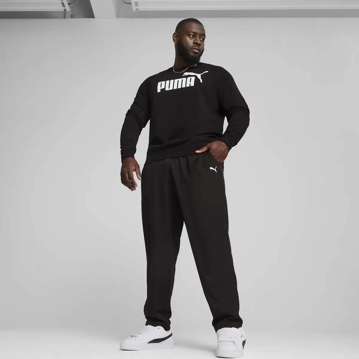 Puma ESS No. 1 Logo Crew Siyah Erkek Sweatshirt