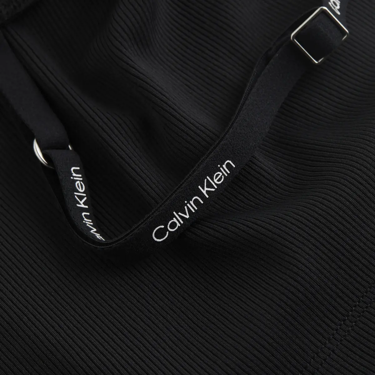 Calvin Klein LOGO ELASTIC OPEN BA, BEH Siyah Kadın T-Shirt & Polo