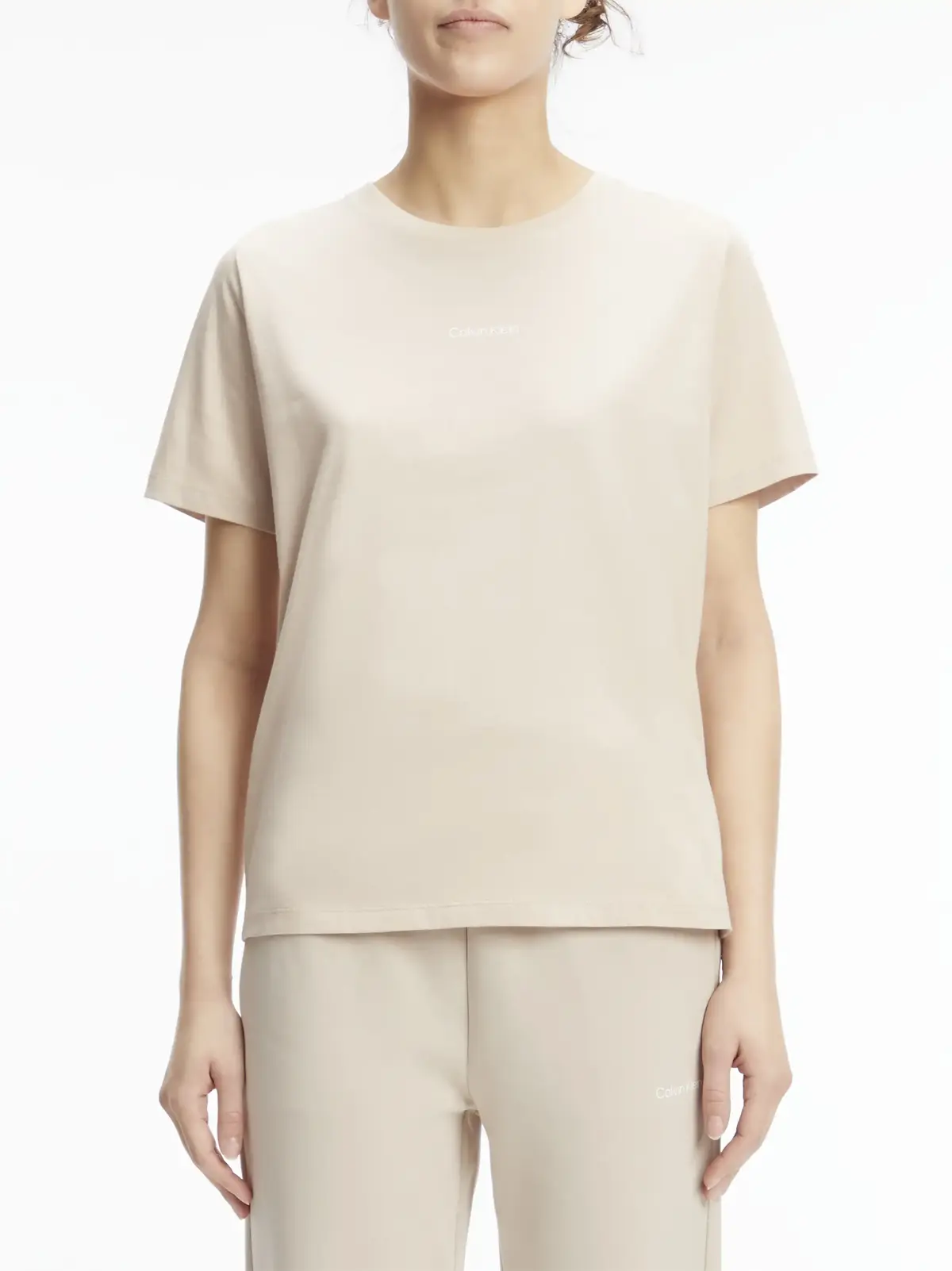 Calvin Klein MICRO LOGO T-SHIRT Kadın Krem T-Shirt