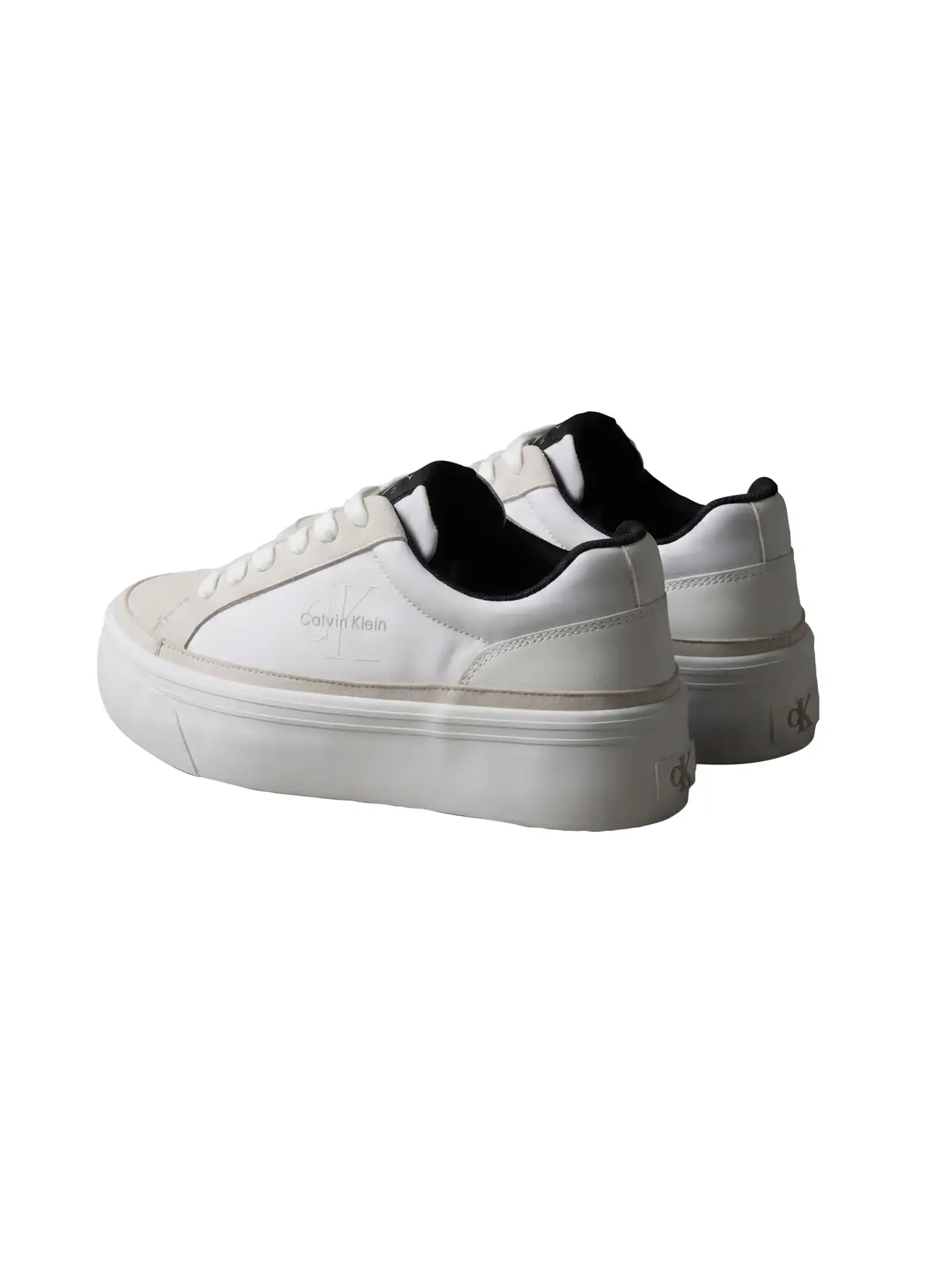 Calvin Klein VULC FLATF LACEUP NY, 01W Bej Kadın Spor Ayakkabı