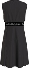 Calvin Klein LOGO TAPE PUNTO SLEE Kadın Siyah Elbise