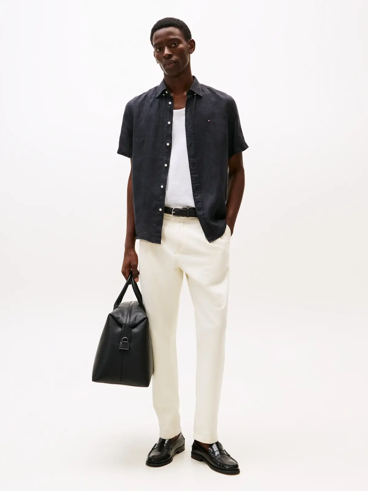 Tommy Hilfiger PIGMENT DYED LINEN R, BDS Siyah Erkek Gömlek