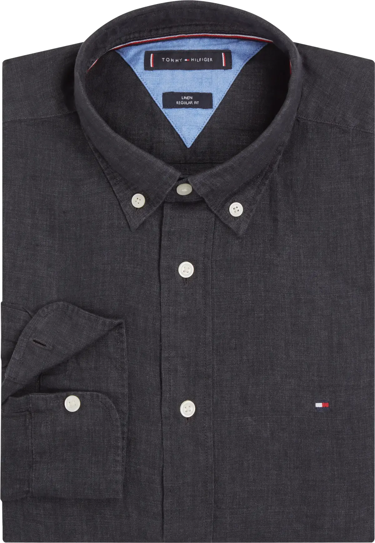 Tommy Hilfiger PIGMENT DYED LI SOLI, BDS Siyah Erkek Gömlek