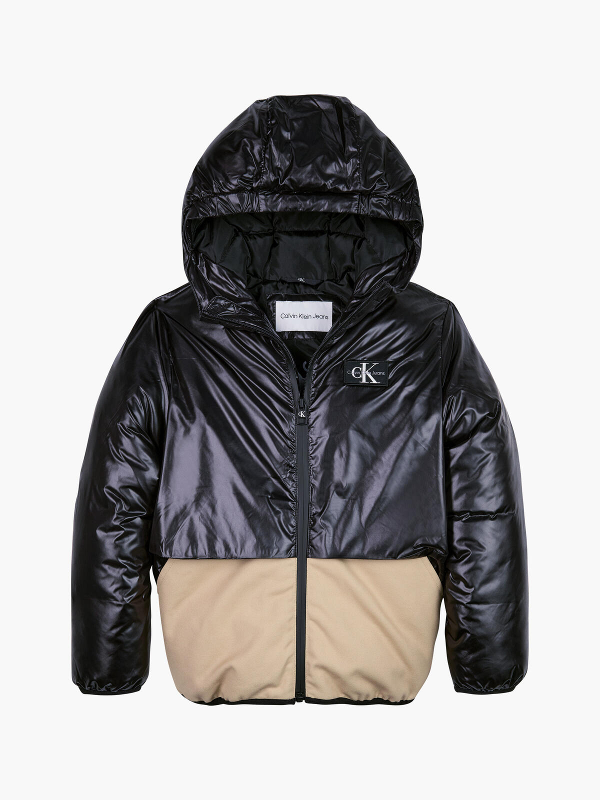 Calvin Klein SHINY MAT MIX PUFFER Erkek Siyah Şişme Mont