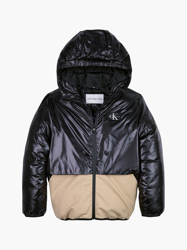 Calvin Klein SHINY MAT MIX PUFFER Erkek Siyah Şişme Mont
