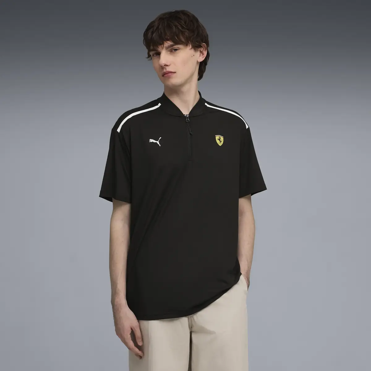 PUMA Ferrari Premium CS POLO Siyah Erkek T-Shirt