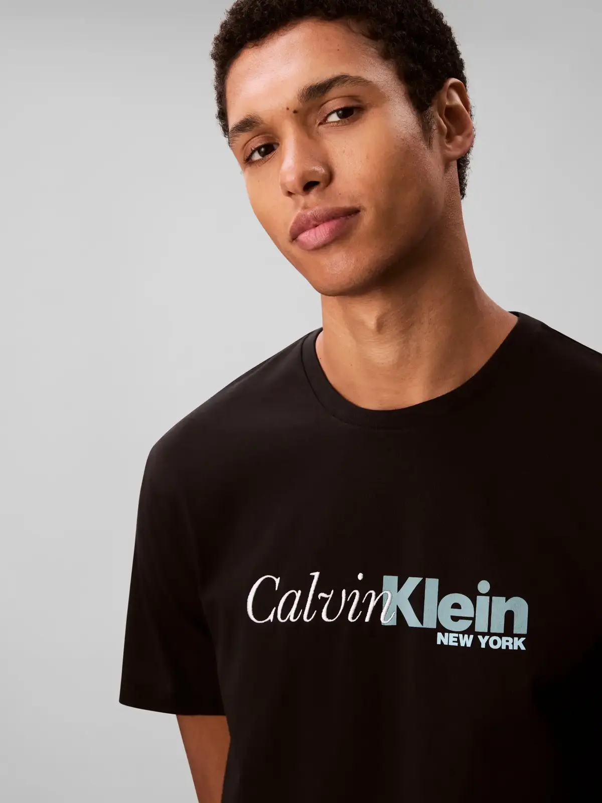 Calvin Klein SS 20S EU CALVIN CUR Siyah Erkek Tişört