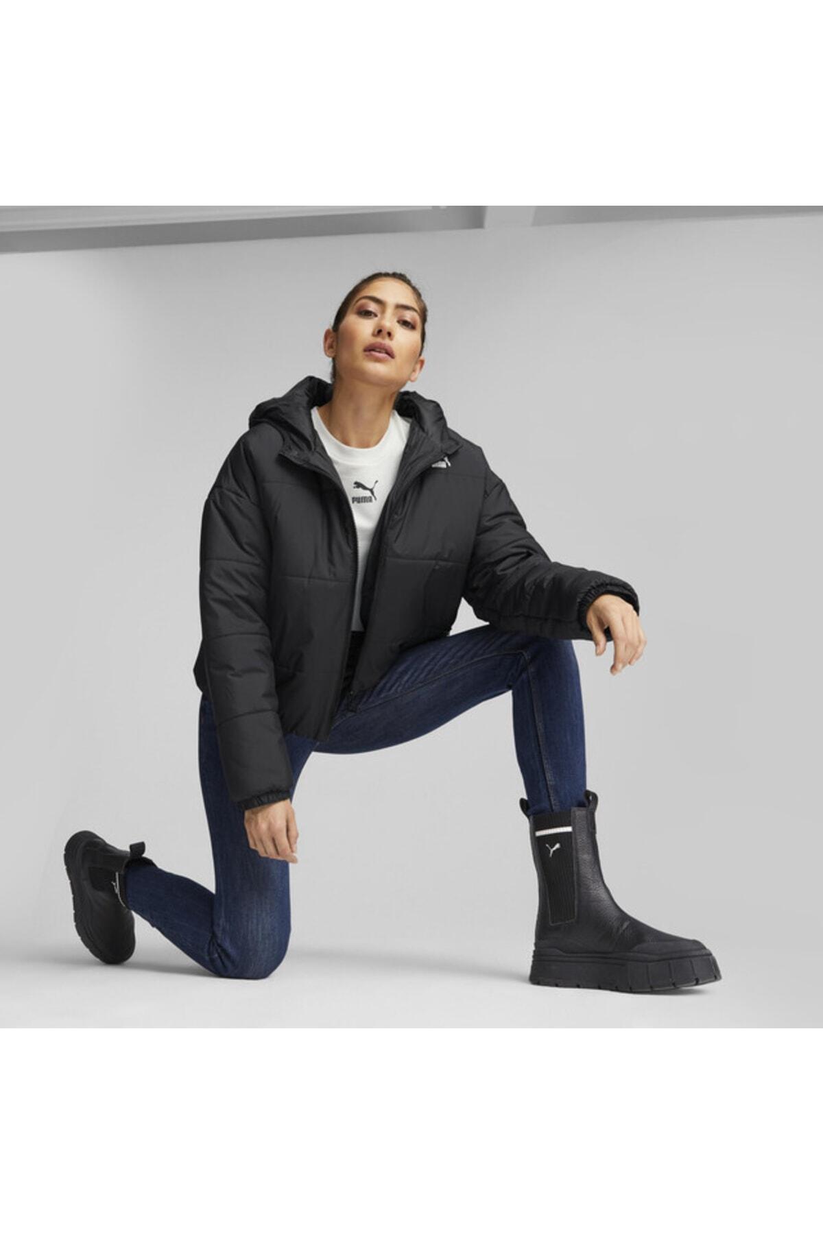 Puma Classics Hooded Padded Jacket Siyah Kadın Kapüşonlu Mont