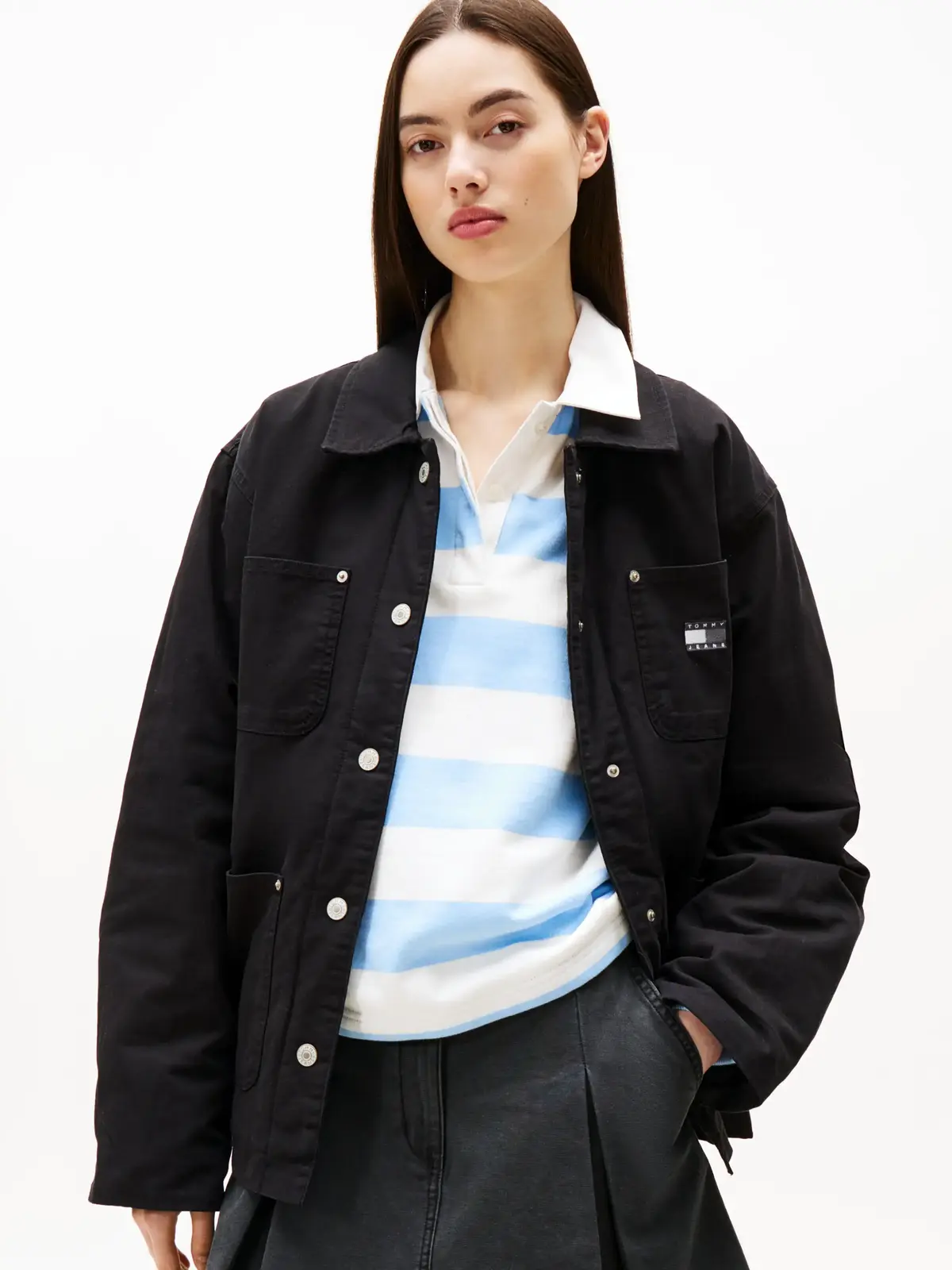 Tommy Hilfiger TJW CHORE JACKET EXT, BDS Siyah Kadın Ceket