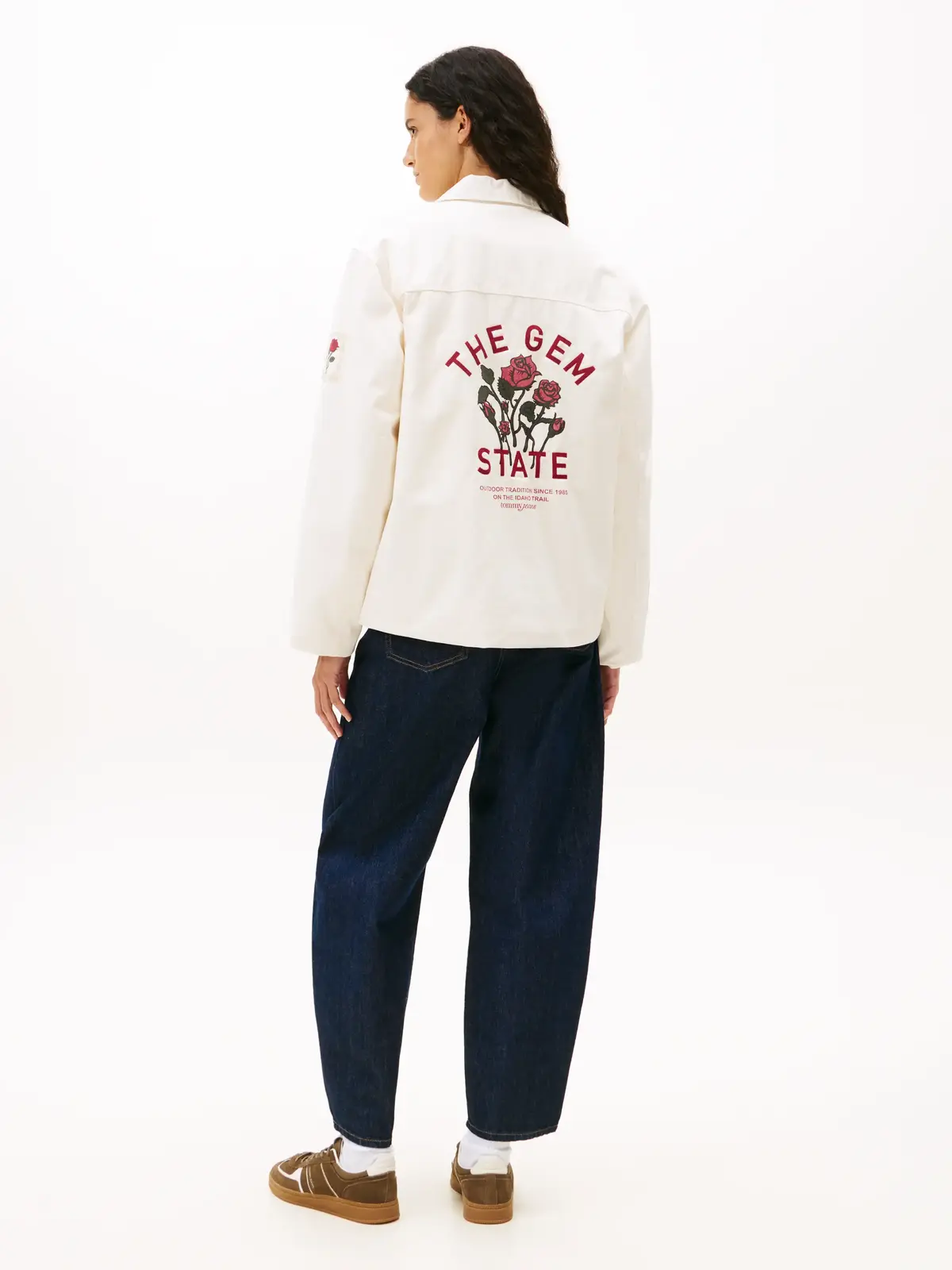 Tommy Hilfiger TJW GRAPHIC CHORE JA, YBH Beyaz Kadın Kot Ceket