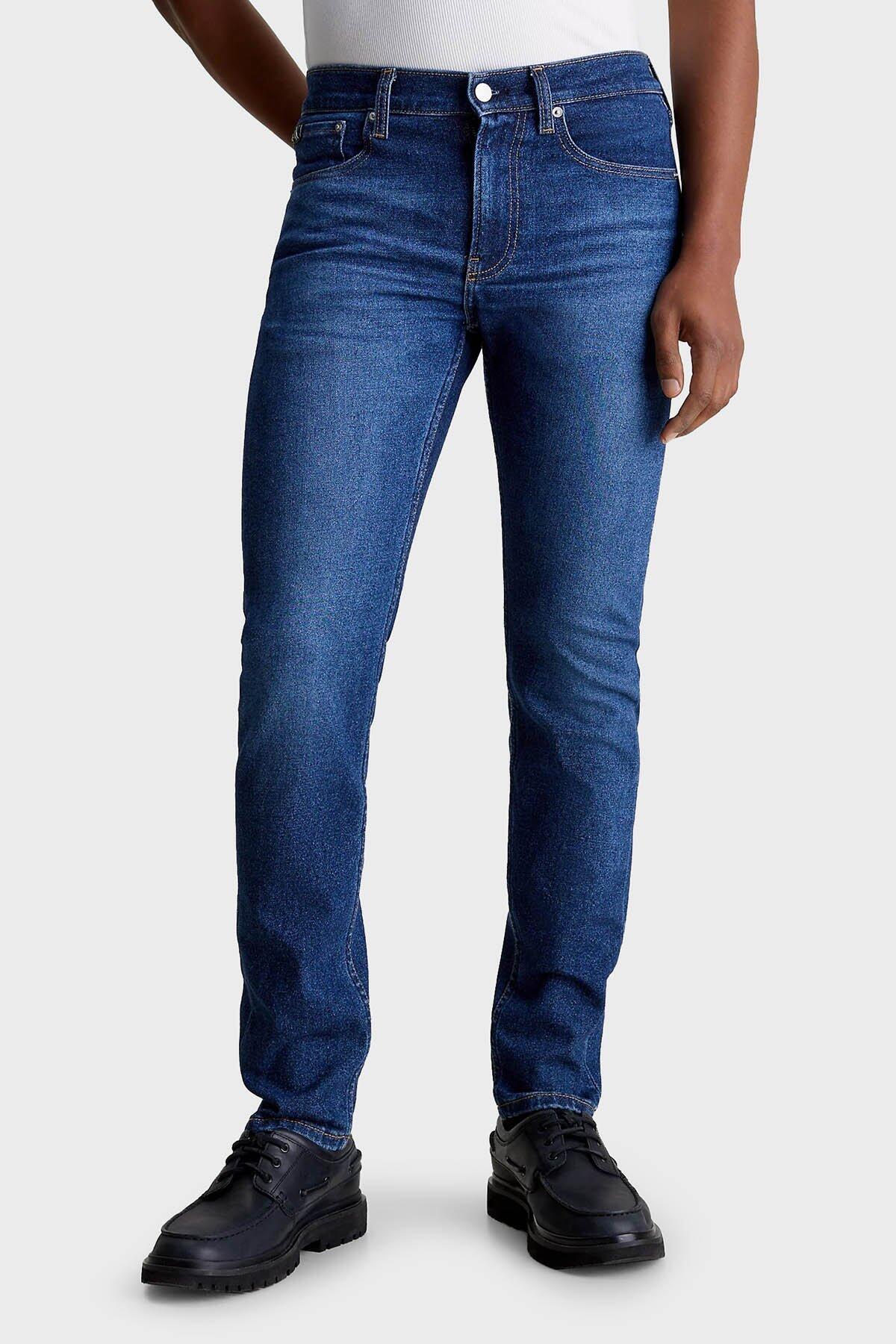 Calvin Klein SLIM TAPER, 1BJ Erkek Mavi Jean Pantolon