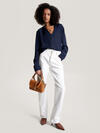 Tommy Hilfiger VISCOSE CREPE V-NECK Kadın Siyah Gömlek