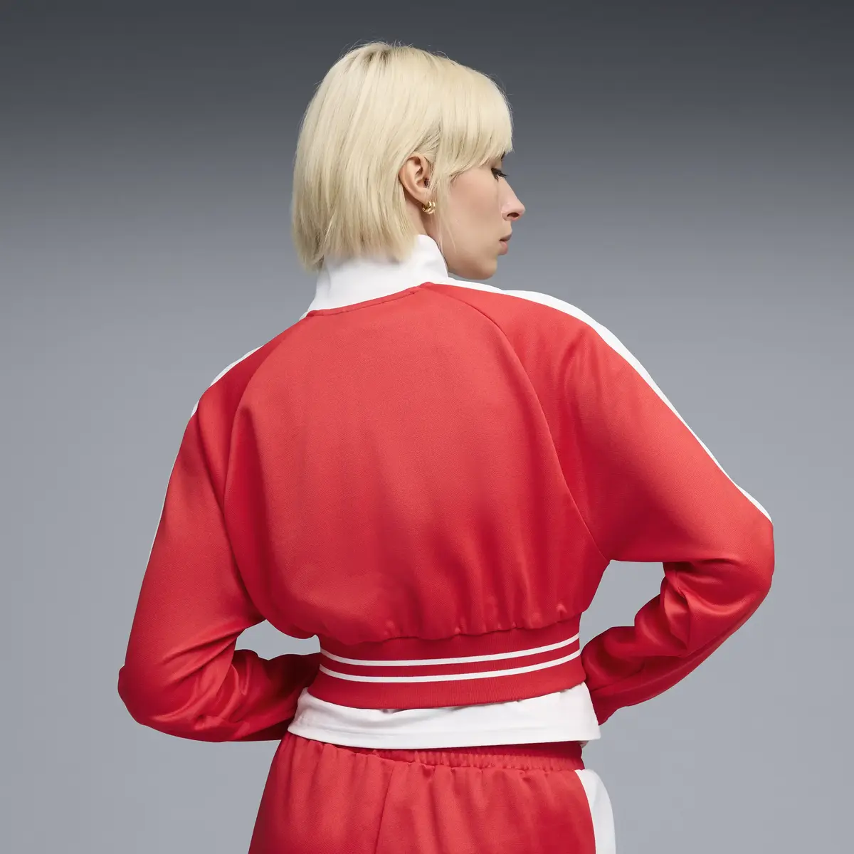PUMA T7 Pique Cropped Jacket Kırmızı Kadın Sweatshirt