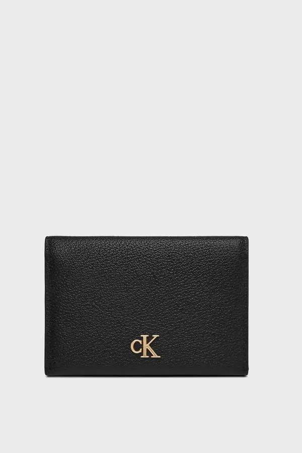 Calvin Klein MIN MONOGRAM 6CC FLAP CARDCASE Siyah Kadın Cüzdan