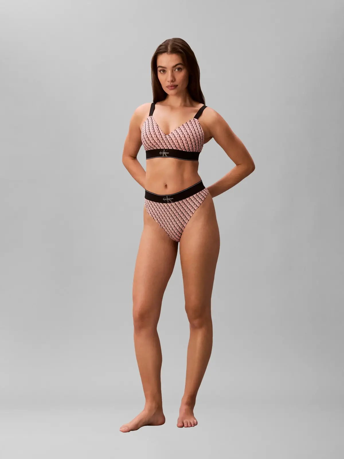 Calvin Klein THONG Pembe CK Logolu Tanga