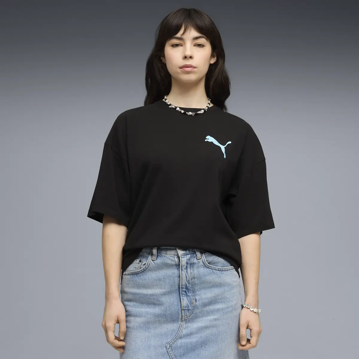 PUMA GRAPHICS Tee Siyah Kadın T-Shirt