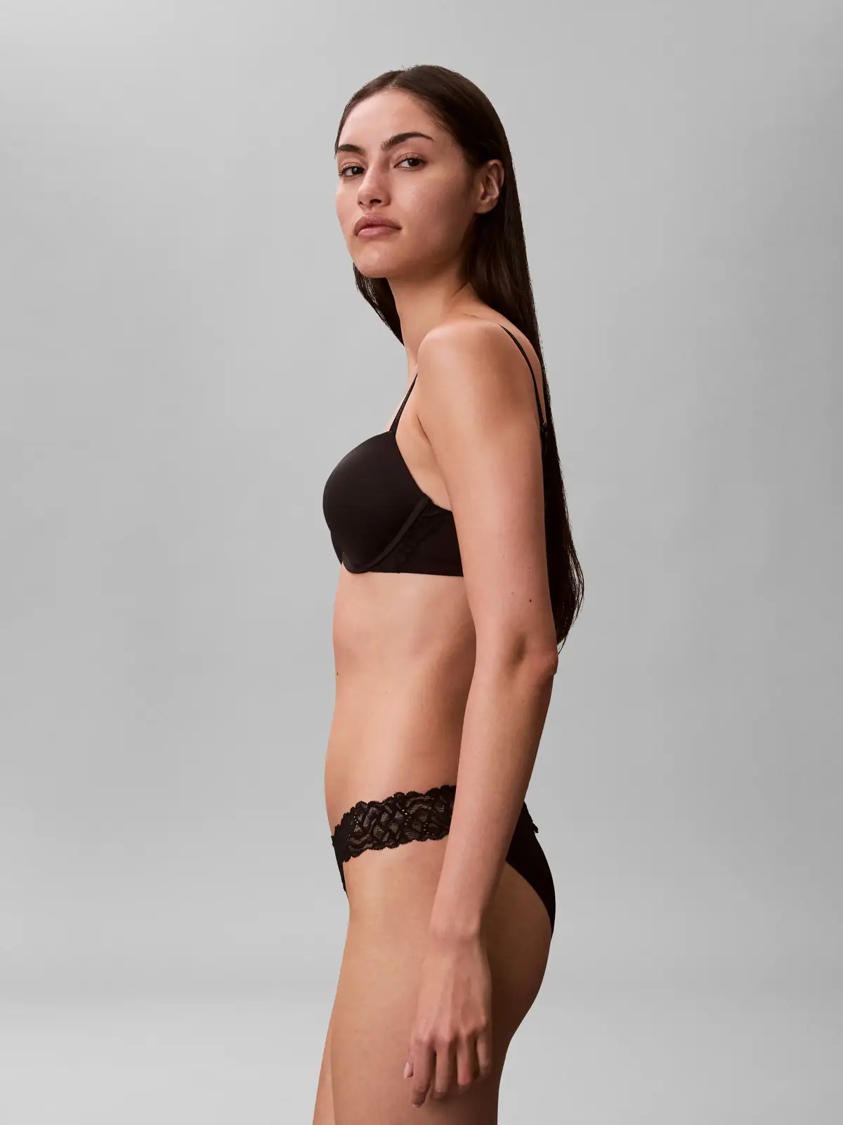 Calvin Klein PUSH UP PLUNGE Siyah Destekli Dekolte Sütyeni