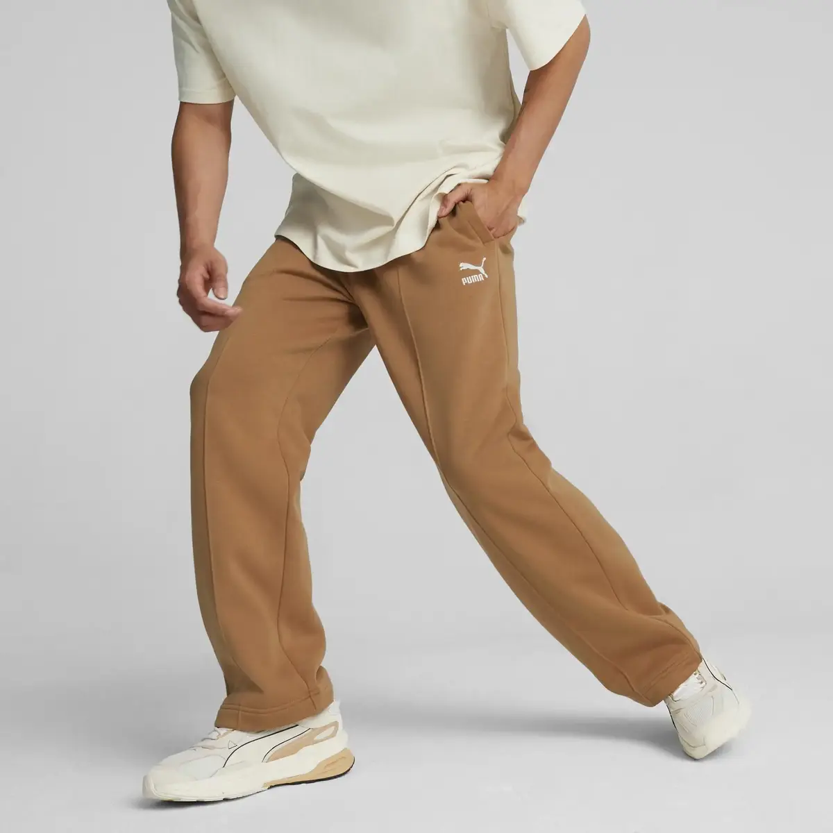 Puma Classics Straight Sweatpants Fl Desert T Kahverengi Erkek Eşofman Altı