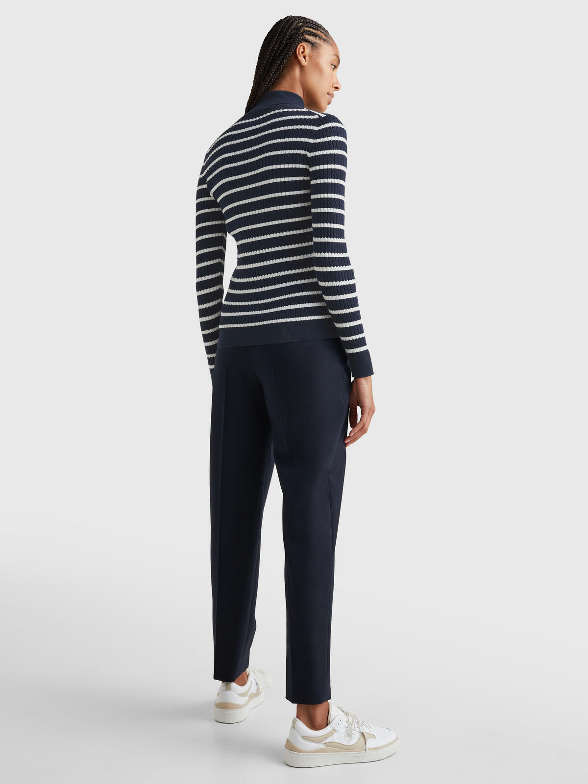 Tommy Hilfiger CABLE ROLL-NK SWEATE Kadın Siyah Kazak