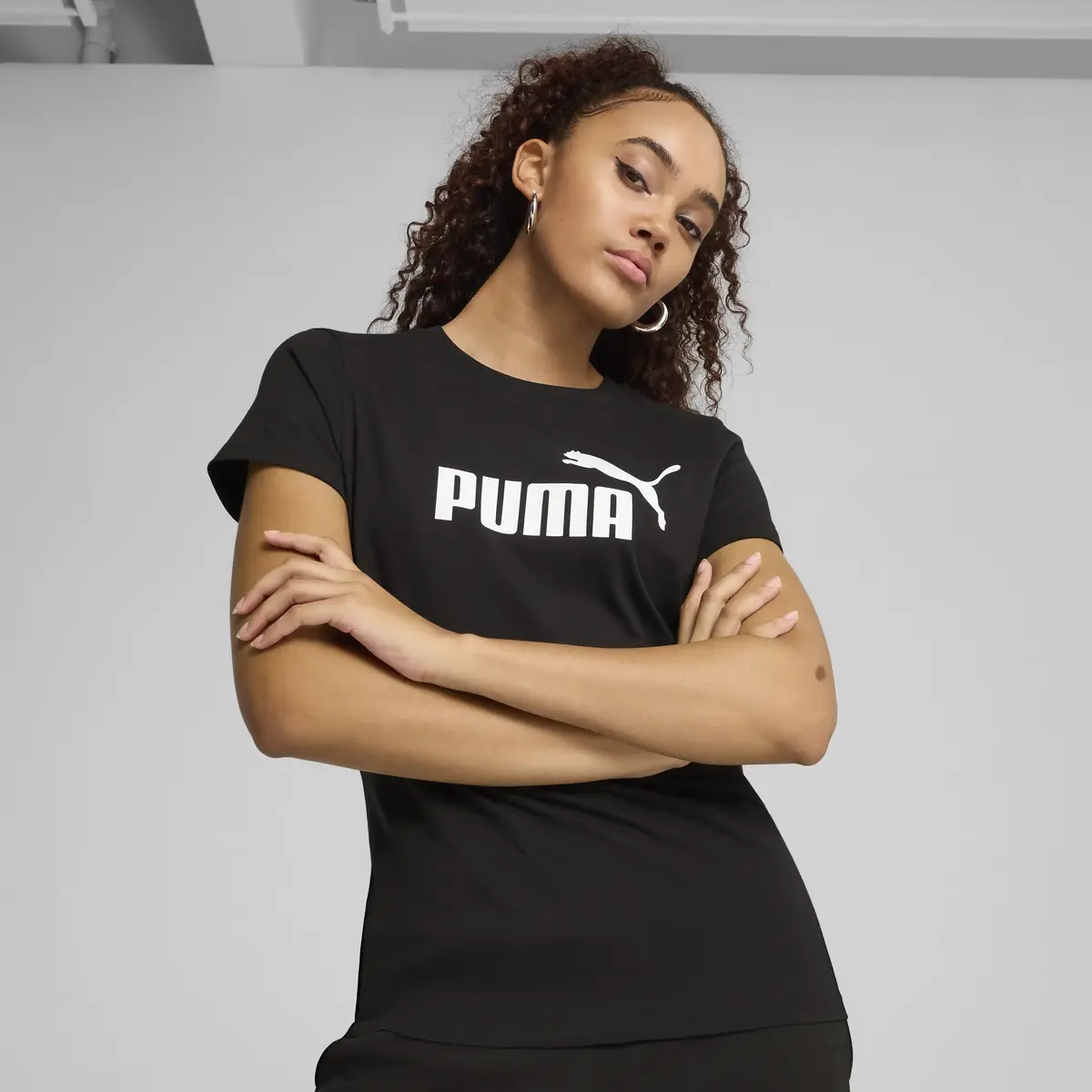 Puma ESS No. 1 Logo Tee Siyah Kadın T-Shirt & Polo