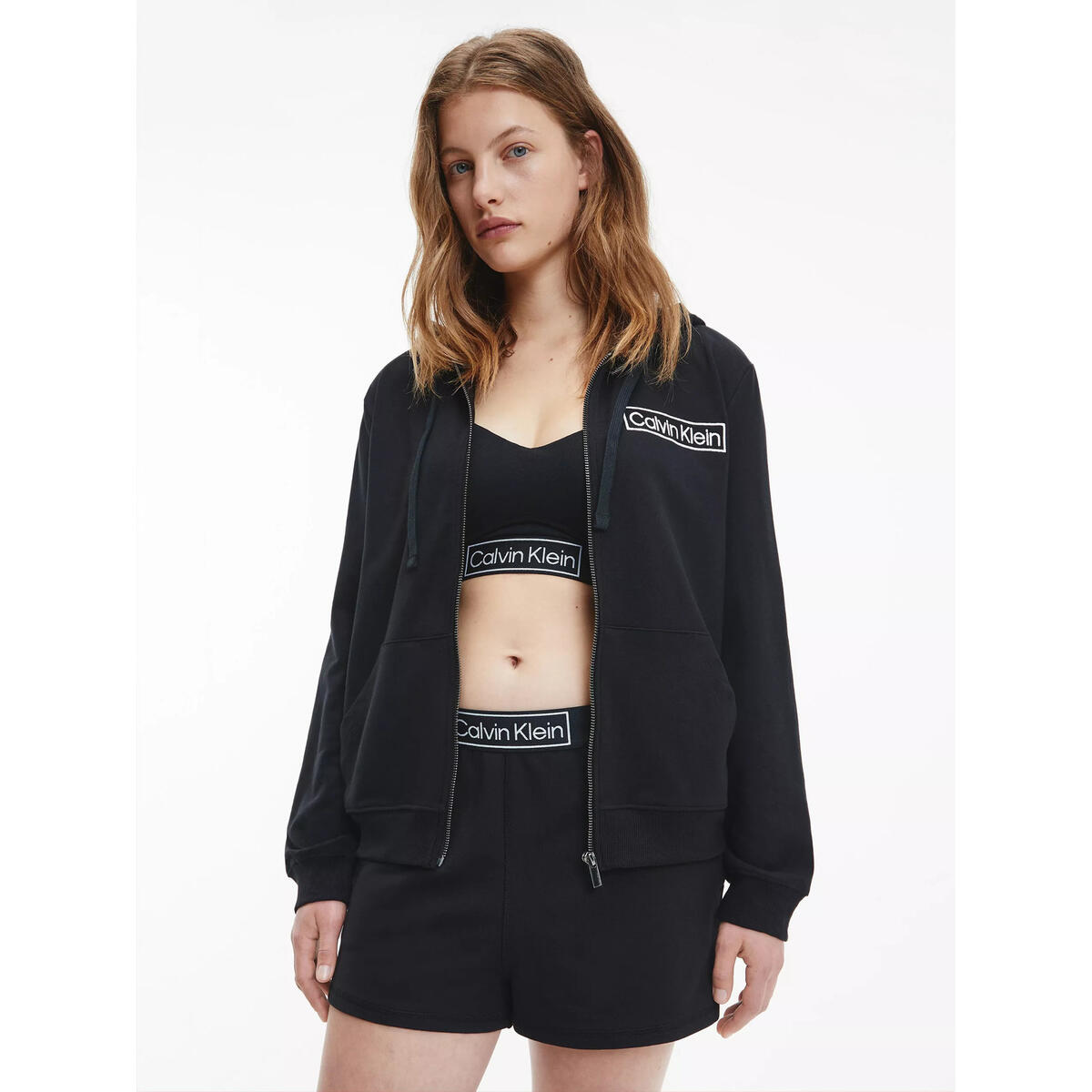 Calvin Klein L/S HOODIE Kadın Siyah Fermuarlı Ceket
