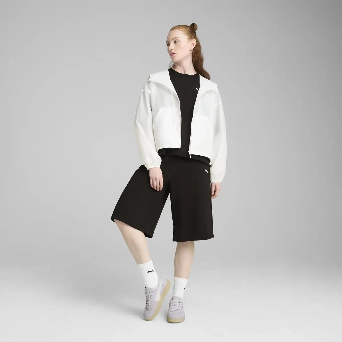 PUMA Oversized UV Wind Jacket Beyaz Kadın Ceket